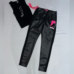 Ci Sono Black Faux Leather Pants